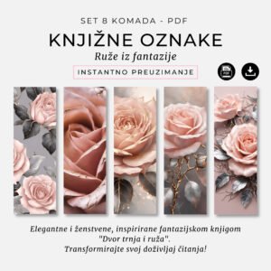 Knijižne oznake Ruže_Digitalni proizvod_Instantno digitalno preuzimanje_Za knjige