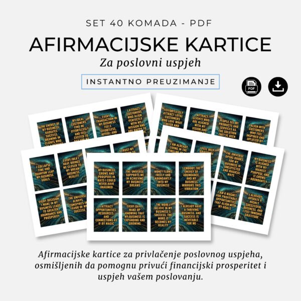 Afirmacijske kartice_Afirmacije_Financijsko obilje_Poslovni uspjeh_Infinitum Design