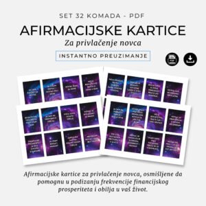 Afirmacijske kartice_Afirmacije_Privlačenje novca i financijskog obilja_Infinitum Design