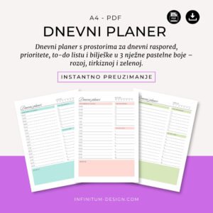Dnevni Planer_PDF download_Digitalni proizvod_Infinitum Design