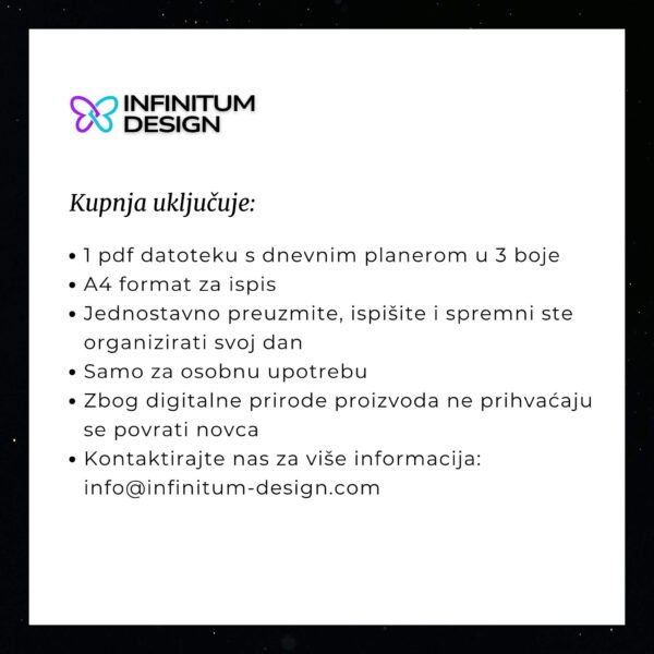 Dnevni Planer_PDF_Digitalni proizvod_Upute_Infinitum Design