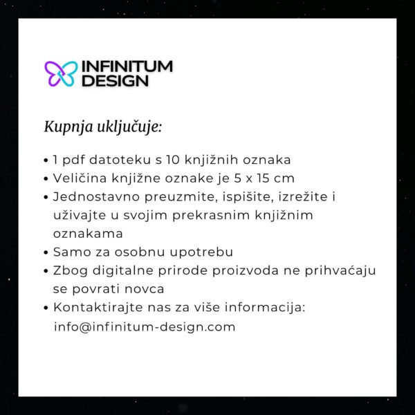 Knjižne oznake_Cvjetne s citatom_Informacije_Infinitum Design