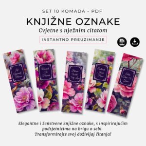 Knjižne oznake_Cvjetne_Digitalni proizvod_Istantno preuzimanje_Citati