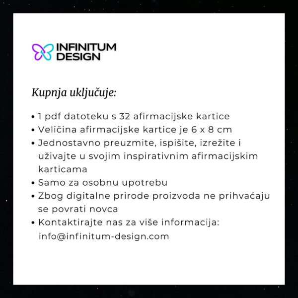 Afirmacijske kartice_Digitalni proizvod_Uputa_Infinitum Design