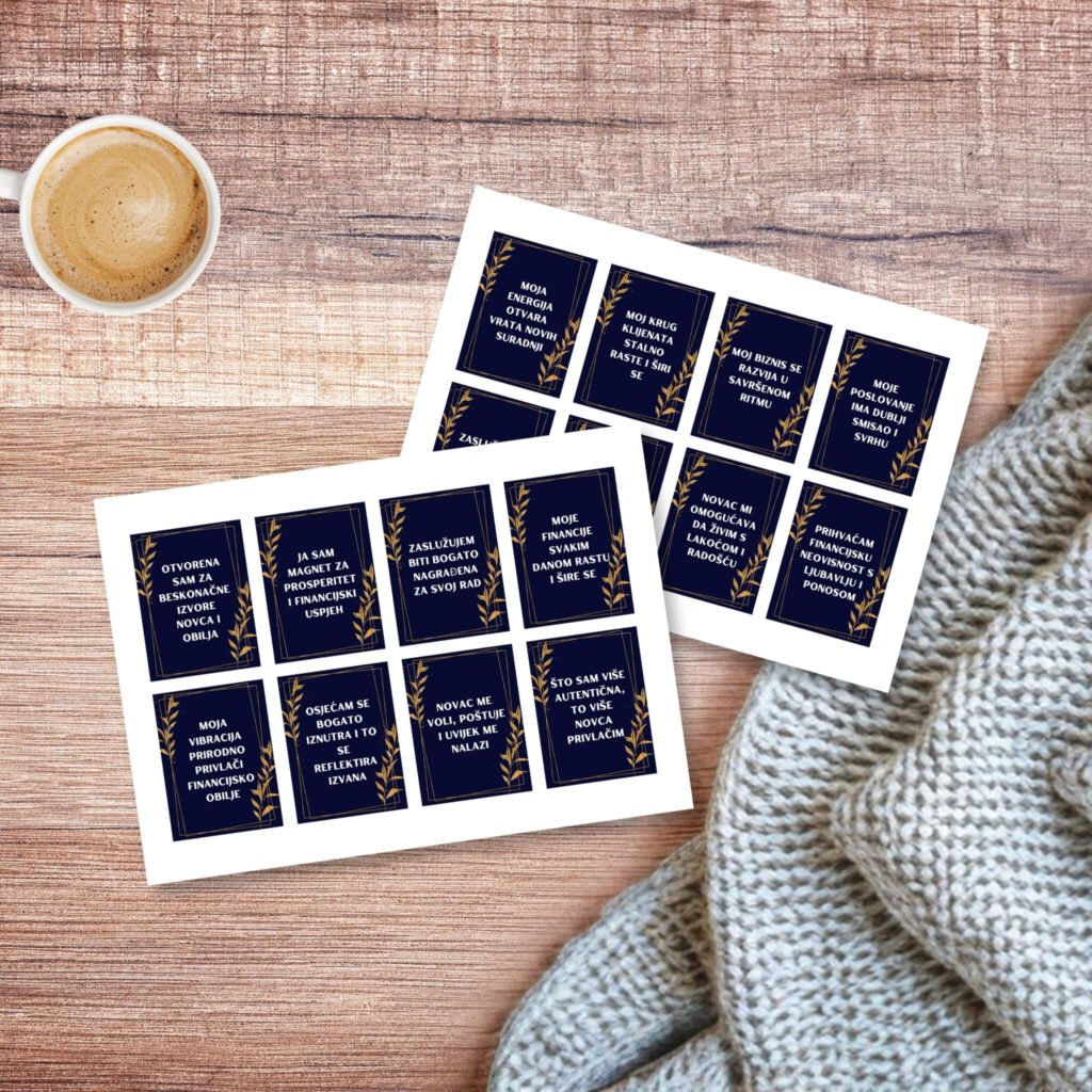 Afirmacijske kartice_Mindset financijskog obilja_Infinitum Design